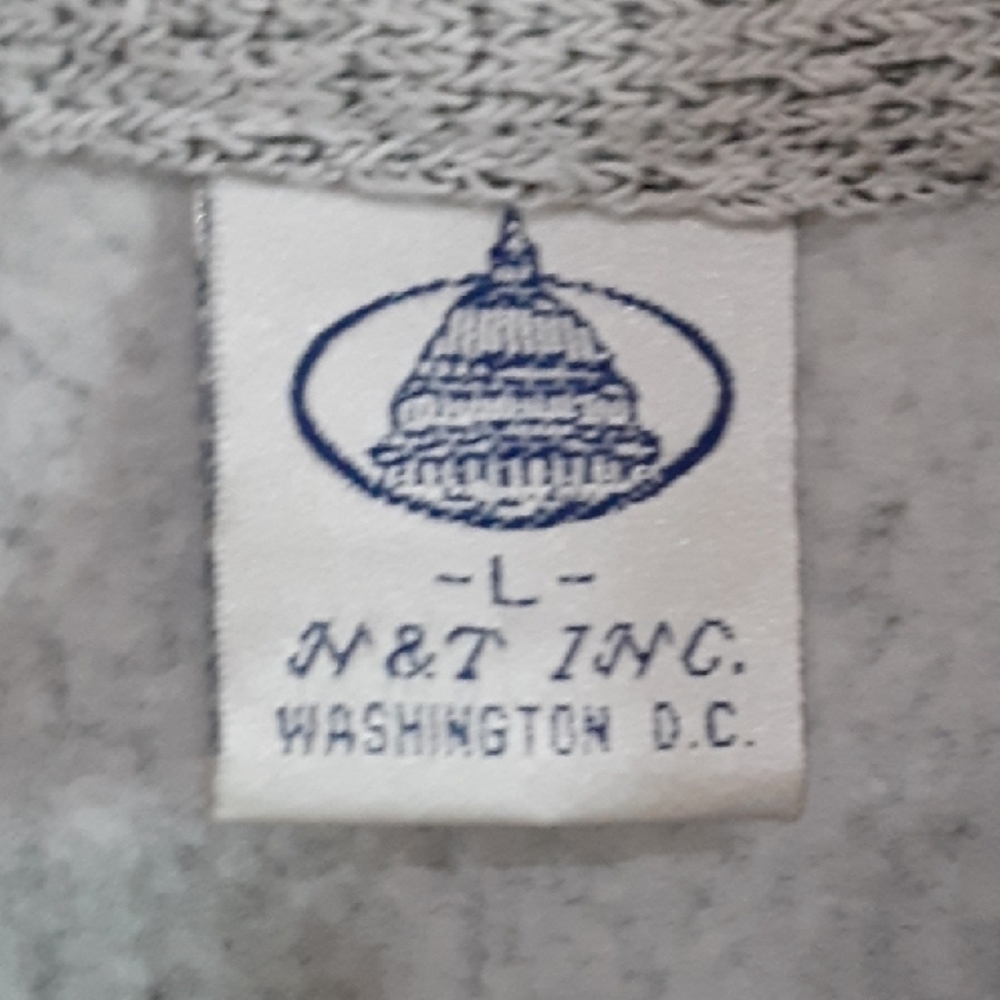 VTG N & T Inc. Washington DC Capitol Fleece 1/4 Zip Sweatshirt L Salt Pepper - Picture 5 of 6